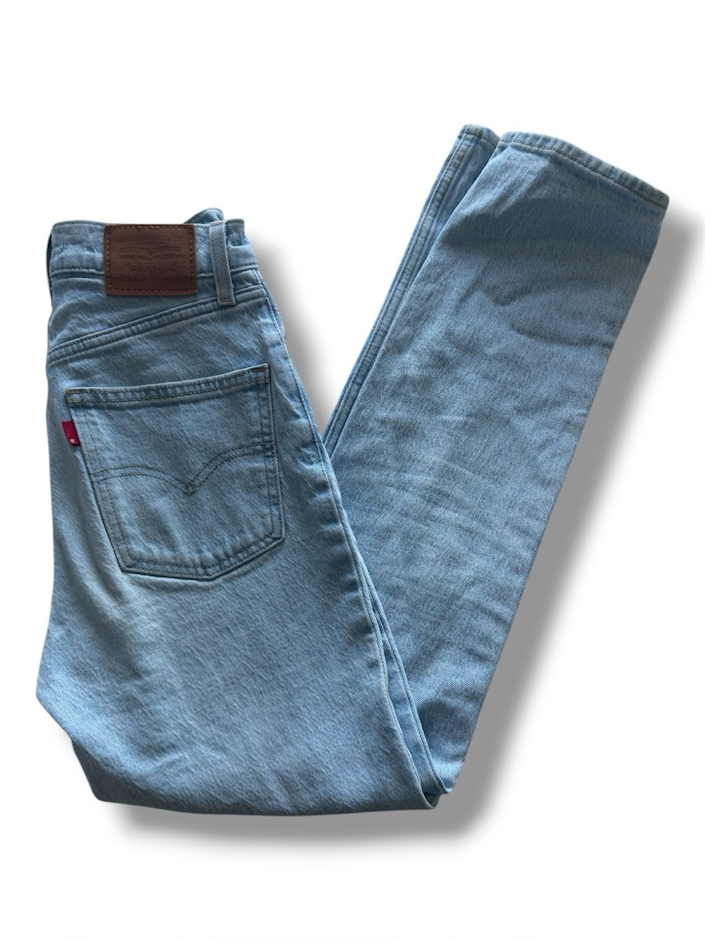 Levi's Light Wash 70’s High Slim Straight Jeans Western Boho Retro size 24